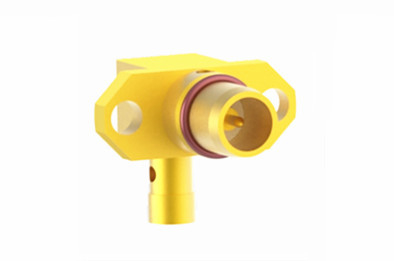 Gold Plated BMA Male Right Angle Flange Mount RF Connector For CXN3506 / MF108A Cable