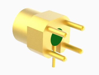 Connecteur extérieur à angle droit masculin de la soudure rf de carte PCB de Kovar Pin de bâti de mini série de SMP /SSMP