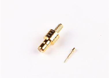 Cable connecteur droit de coaxial du cuir embouti plaqué par or rf de prise masculine de connecteur de SMB
