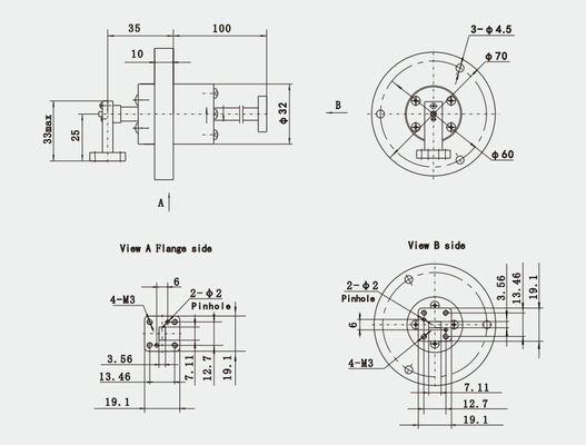 One Straight And One RA L- Shaped Microwave Waveguide Rotary Joints 1L-BJ320-1