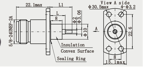 Gold Plated Stainless Steel Housing N Series Female RF Coaxial Connector for High Frequency Applications