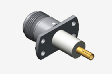 N Female Flange Mounted RF Coaxial Connector with Microstrip