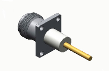 N Female Stainless Steel 4-hole Flange RF Coaxial Connector with Brass Microstrip