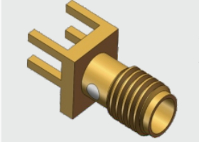 SSMA Female PCB Connector 18GHz 50Ω 4 Leg Through Hole Solder
