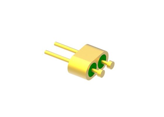 2-Pin Nail Head Diamter 0.3mm Pin Glass To Metal Hermetic Header With Gold Wire Bonding Surface MC-1085-JH