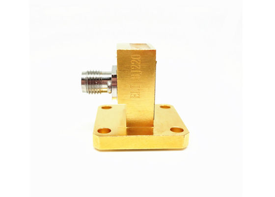 17.6GHz~26.7GHz WR42 BJ220 K 2.92mm Waveguide To Coaxial Adapter Square Cover Grooved Flange