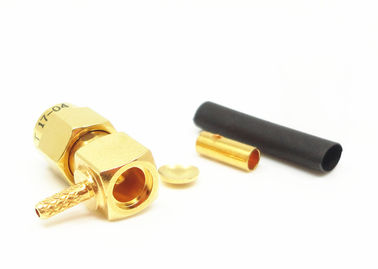 50Ohm SMA Male Right Angle RF Coaxial Connector for Cable RG178 Up to 3GHz