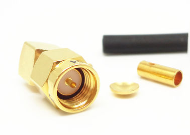 50Ohm SMA Male Right Angle RF Coaxial Connector for Cable RG178 Up to 3GHz