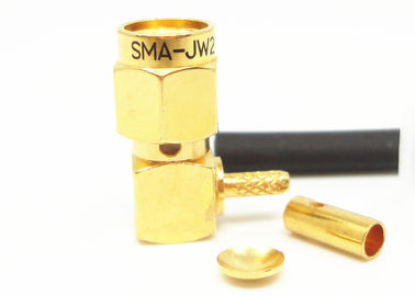 50Ohm SMA Male Right Angle RF Coaxial Connector for Cable RG178 Up to 3GHz
