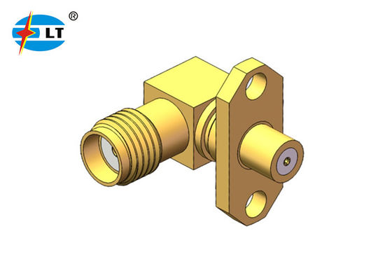 50Ohm SMA Female Jack Connector Flange Mount Right Angle with Receptacle