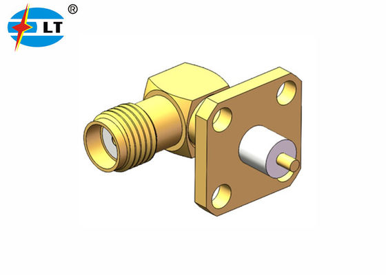 50Ohm Gold Plated SMA 4 Holes Flange SMA Receptacle Connector