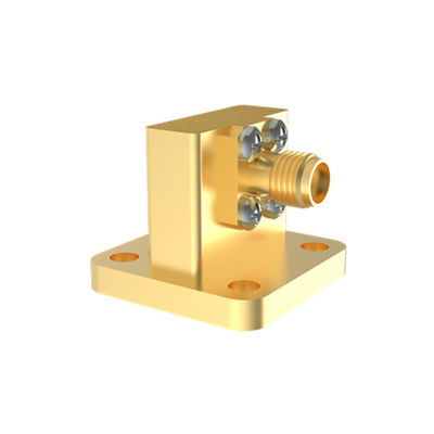 Plaqué en or WR42 BJ220 à K2.92mm Guide d'onde féminin à adaptateur de coax 17.6GHz~26.7GHz K/BJ220-KF6