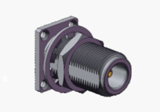 N connecteur coaxial RF nickelé à 4 trous avec microstrip