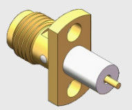 2 trous monté à la bride SMA Femme RF Coaxial Microstrip Connector jusqu'à 18 GHz