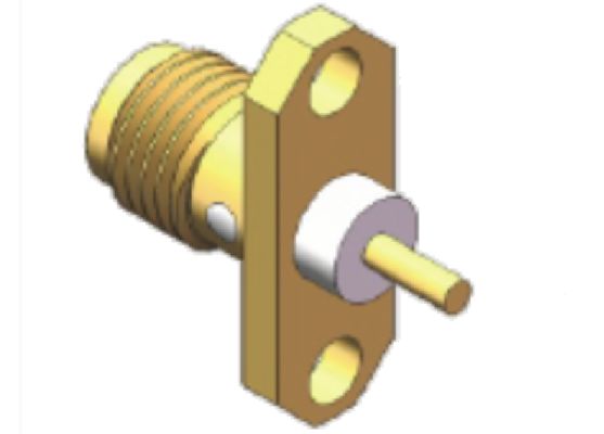 Connecteur coaxial RF SMA femelle à montage sur panneau à bride à 2 trous, SMA Jack, fréquence jusqu'à 18 GHz