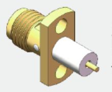 Connecteur coaxial RF SMA Jack à montage sur bride à 2 trous, montage sur panneau SMA Jack, fréquence jusqu'à 18 GHz