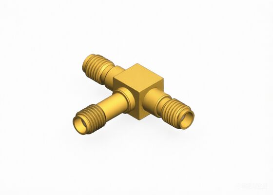 Adaptateur RF coaxial SSMA femelle vers deux SSMA femelle type T jusqu'à 18 GHz
