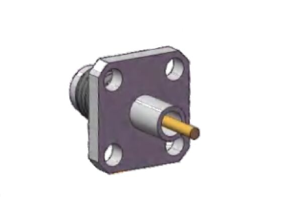 Connecteur RF 40 GHz 2,92 mm femelle à bride à quatre trous pour montage sur panneau, diamètre de broche correspondant 0,051 pouce (1,3 mm), espacement des trous de bride 0,339 pouce (8,6 mm)