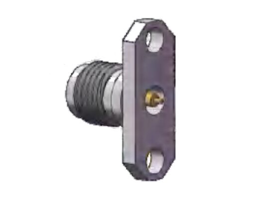 Connecteur RF SS Shell 40GHz Type K 2.92mm Jack Femelle Montage Bride 2 Trous Diamètre de broche 0.3mm, 0.4mm, 0.5mm, 0.7mm, 0.8mm, Espacement des trous de bride 12.2mm