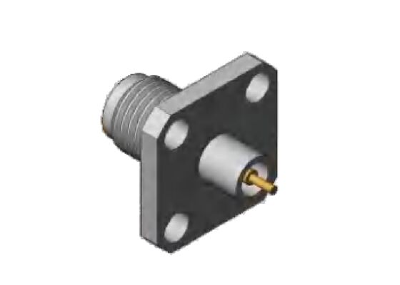 2.92mm Connecteur RF de type K Jack à quatre trous 12,7mm 0,5 pouces Taille de la bride carrée et diamètre de la broche 1,3mm, 0,8mm, 0,7mm
