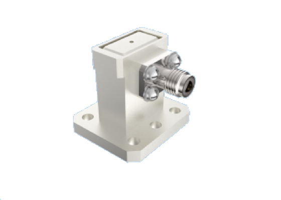 50Ω 15GHz~22GHz WR 51/BJ180 Guide d'onde à 2,92 mm Adaptateur Ku/K Band Structure à angle droit Connecteurs RF aérospatiaux à faible VSWR et faible perte d'insertion