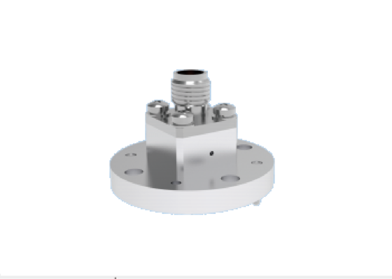 WR22 BJ400 Guide d'onde de lancement de fin à 2,4 mm Adaptateur coaxial 4 trous Monture de bride ronde 23,9 GHz-50,1 GHz Components de guide d'onde aérospatiale de bande Ka