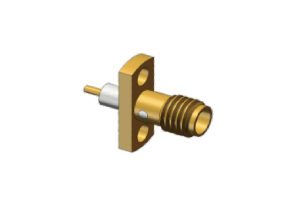 Connecteur coaxial RF Mini SMA Jack en alliage de cuivre à montage sur bride à 2 trous jusqu'à 18 GHz