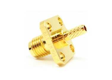 les trous femelles de l'attachement 4 de soudure de connecteur de 50Ohm SMA rf brident support