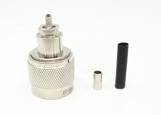 Sertissez par replis le connecteur coaxial électrique en laiton, type le connecteur ≤1.3 VSWR de N de coaxial