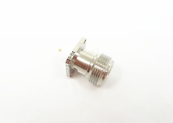 Type coaxial bâti nickelé de la femelle N de bride de 4 trous de connecteur de rf