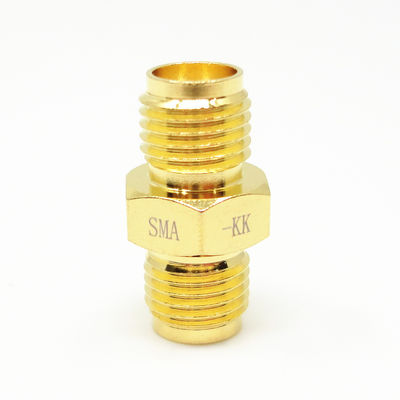 Adaptateur coaxial RF féminin à féminin SMA plaqué en or de 50 ohms