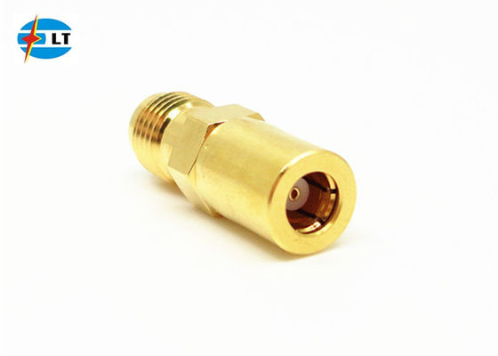Adaptateur RF droit plaqué or de précision SMA femelle vers adaptateur coaxial femelle SMB